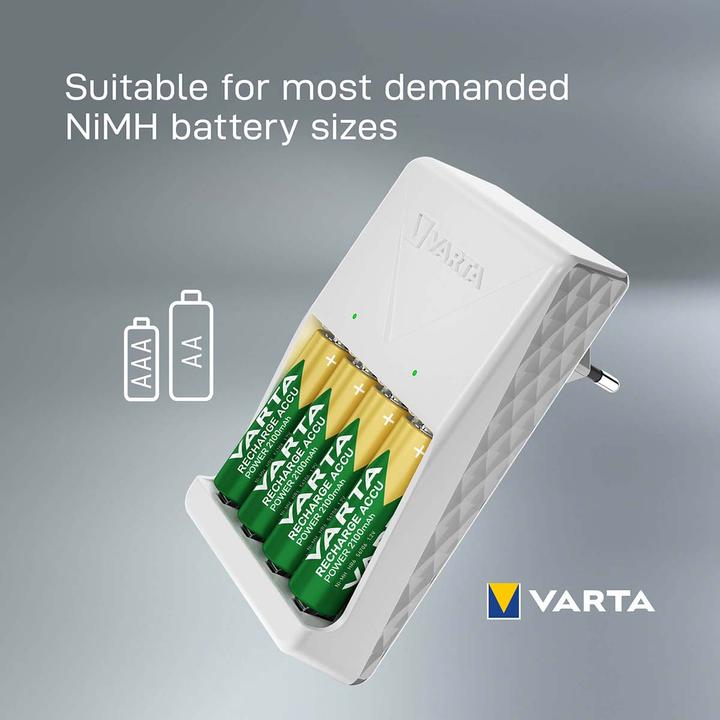 Immagine prodotto Varta Caricabatterie a spina (1 pz., AA, 1600 mAh, Batteria + Caricabatterie)