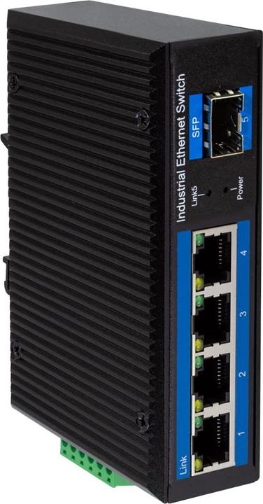 Immagine prodotto LogiLink Switch Gigabit Ethernet industriale, 4 porte 1000 Mbit/s + 1 porta SFP (5 Porti)