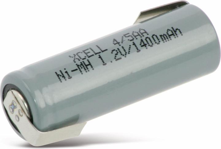 Produktbild XCell NiMH-Akku, Industriezelle, 4/5AA, Z-Lötfahne, 43x14,5mm, 1,2V/1400mA (4/5 AA)