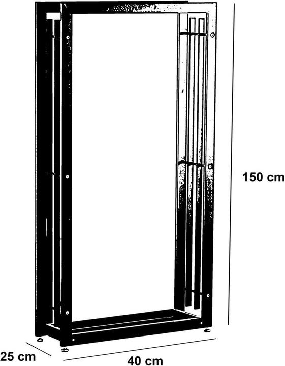 Produktbild Swisshandel24 Kaminholzständer Skadi 25x40x150, schwarz