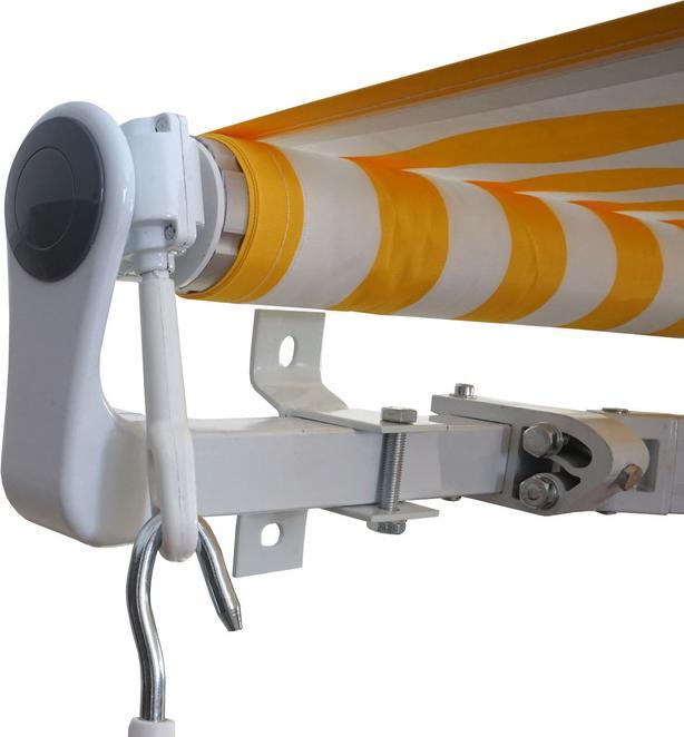 Produktbild Swisshandel24 Alu-Markise, Gelenkarmmarkise Sonnenschutz 3x2,5m Polyester, grau-braun (3 m)