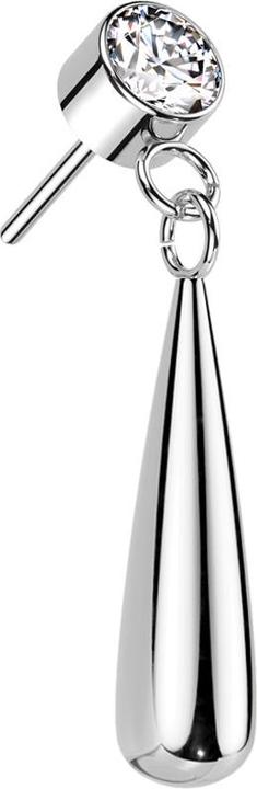 Produktbild Star Piercing Threadless Zylinder silber Kristall silber Anhänger Tropfen silber (Titan G23, ohne Messing)