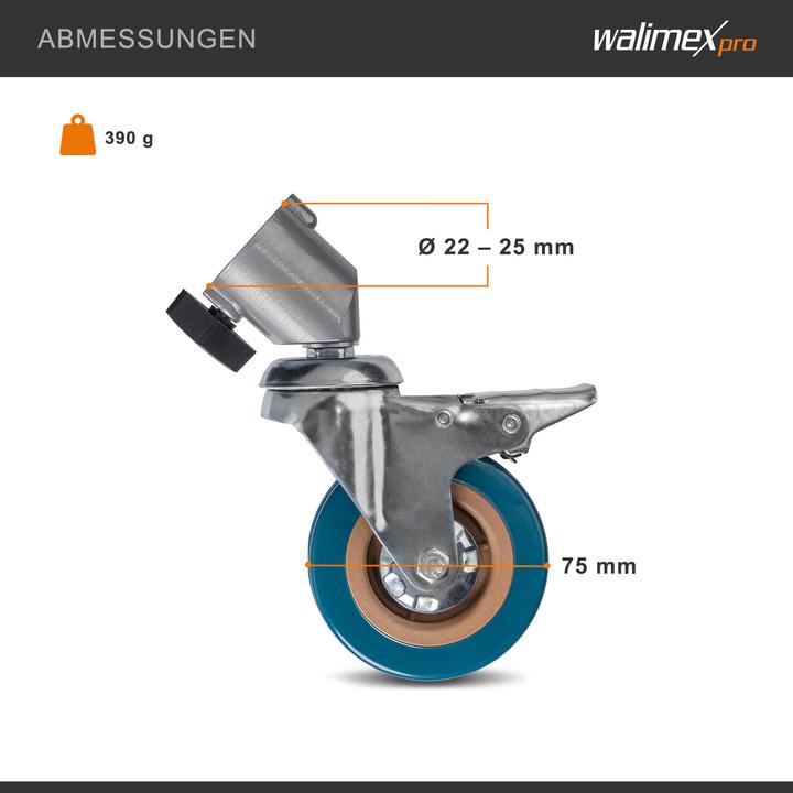 Image du produit Walimex pro pro 23094 Roulettes pour trépied Pro 7525 Lot de 3 75mm (Pieds de trépied)