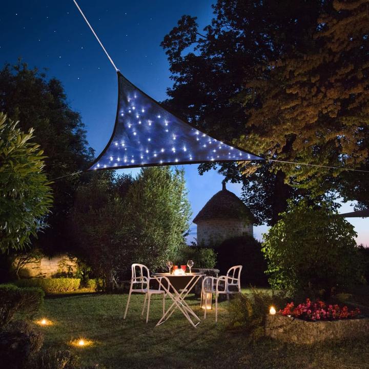 Actual product image Perel SUN SUNSAIL WITH LED STARRY SKY - TRIANGULAR - 3.6 x 3.6 x 3.6 m - DARK BLUE (3.6 x 3.6 x 3.6 m)