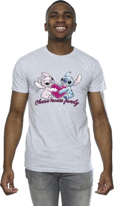 Immagine prodotto Disney Lilo And Stitch Ohana Heart With Angel Maglietta Uomo (XL)