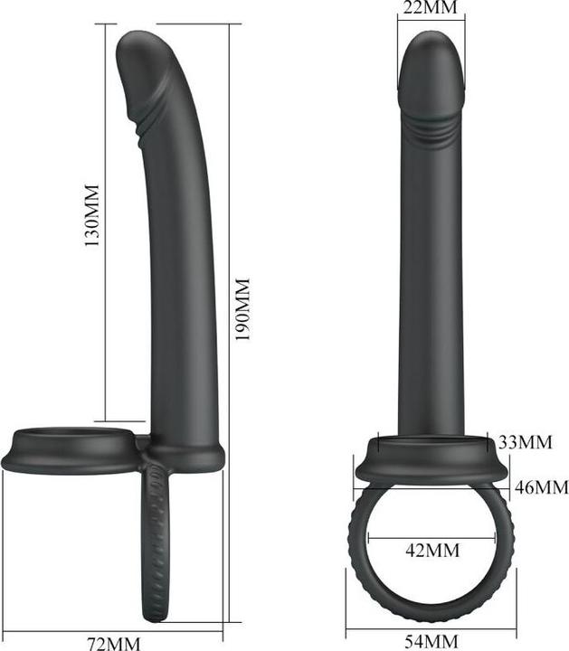 Produktbild Pretty Love Dillion Double Penetration Double Cock Ring Black