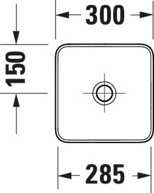 Actual product image Duravit Sivida countertop washbasin, angular, 300x300mm, without tap hole, without overflow (300 mm, 300 mm)