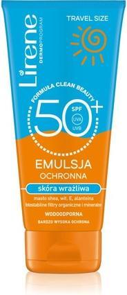 Actual product image Lirene Sun Protective Emulsion For Sensitive Skin Spf 50+ 90Ml (Suntan cream, SPF 50+, 90 ml)