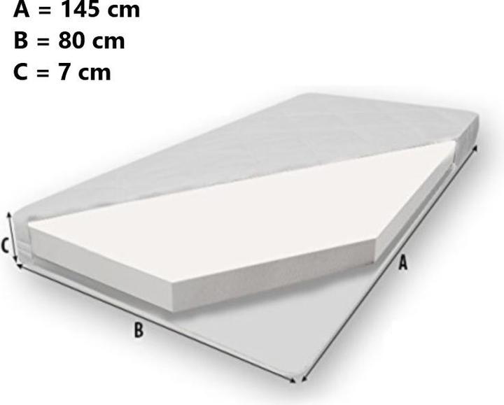 Image du produit ADRK Furniture Lit double avec garde-corps et matelas PEPE II BALL 160x80 (160 x 80 cm)