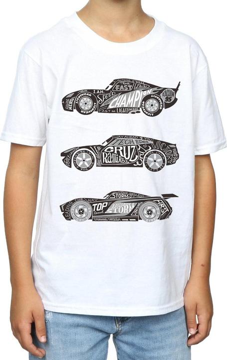 Actual product image Disney Boys Cars Text Racers T-Shirt (152, 158)