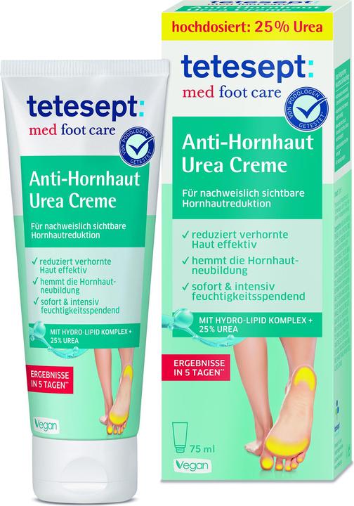 Produktbild Tetesept Fusscrème Anti-Hornhaut 75 ml (Fusscrème & Fussgel, 75 ml)