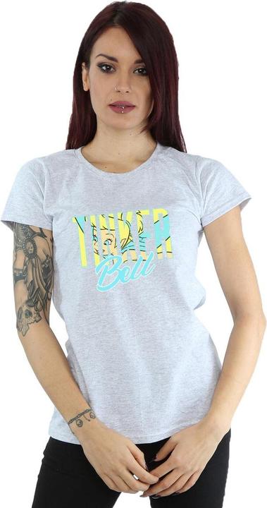 Actual product image Disney Womens/Ladies Tinker Bell Wording Infill Cotton T-Shirt (XL)