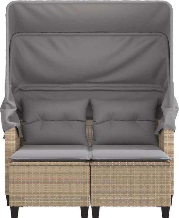 Actual product image VidaXL 2-seater garden sofa with roof and stools