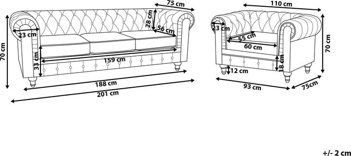 Produktbild Beliani Chesterfield (Wohnlandschaft)