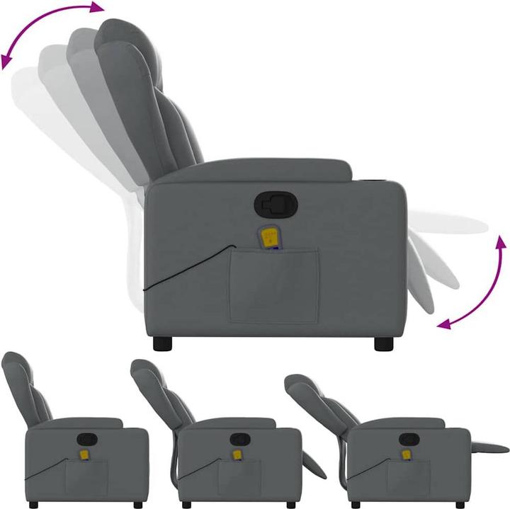 Immagine prodotto VidaXL Sedia da massaggio in similpelle grigia,Colore: Grigio, Materiale