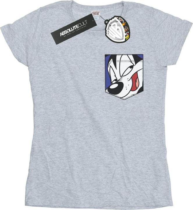 Looney Tunes Pepe Le Pew Face Faux Pocket TShirt (XXL)