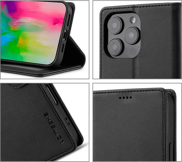 Actual product image LC.Imeeke iPhone 16 Pro - leather case cover (Apple iPhone 16 Pro)