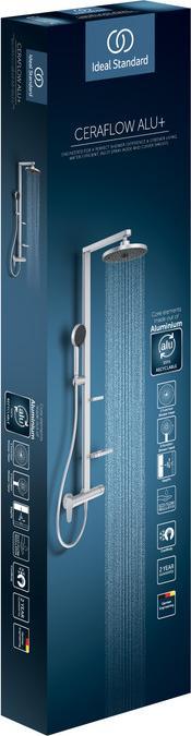 Immagine prodotto Ideal Standard Sistema doccia Alu+: miscelatore doccia Ceraflow a 2 ripiani, doccetta 2F, soffione 2F