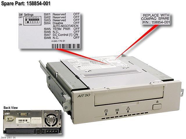 Produktbild HPE DRV,AIT,50/100GB,5.25 (0.10 TB, 5.25")