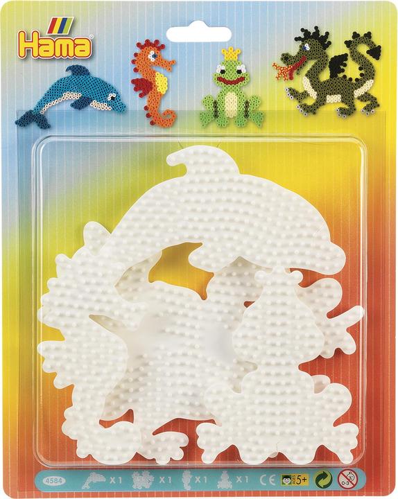 Hama Perlen Stiftplatten Delfin - Seepferd - Frosch - Drache