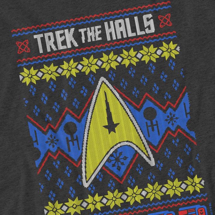 Actual product image Unisex Adult Trek the Halls Ugly Christmas T-Shirt (L)