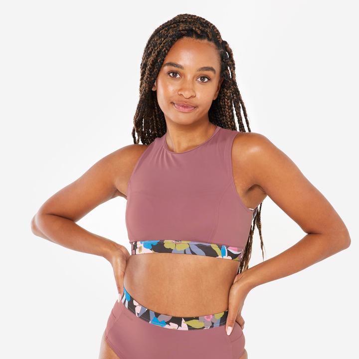Olaian Bikini-Oberteil Bustier Damen - Carla violett/rosa