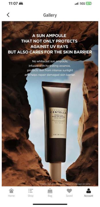 Produktbild Skin1004 Probio-cica Glow Sun Ampoule (Sonnencreme, SPF 50+, 50 ml)