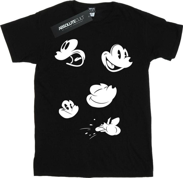 Actual product image Disney Womens/Ladies Mickey Mouse Faces Cotton Boyfriend T-Shirt (L)