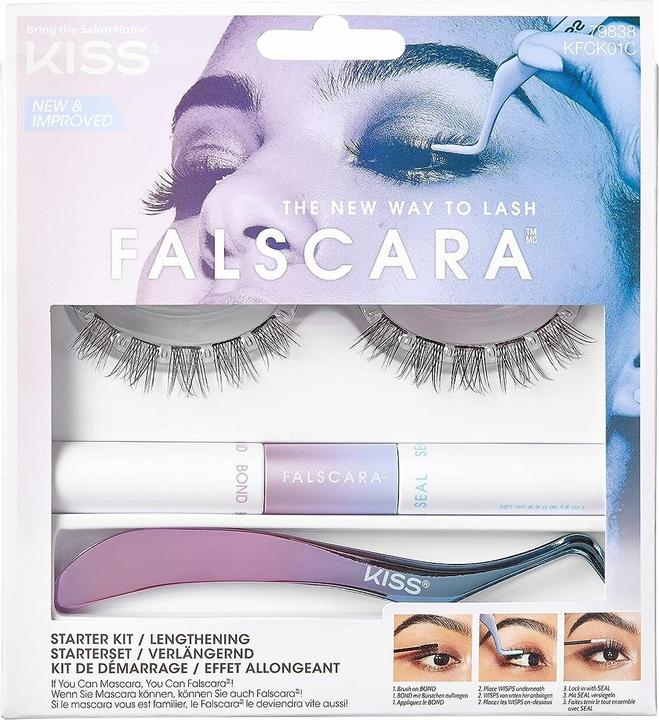 Produktbild KISS Falscara Eyelash Starter Kit Lengthening (Wimpern Applikator, Wimpernkleber, Künstliche Wimpern)