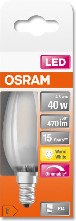 Actual product image Osram Led Retrofit Classic B (E14, 4.80 W, 470 lm, 1 x, F)