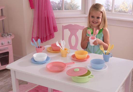 Produktbild KidKraft 27-teiliges pastelfarbenes Koch-Set