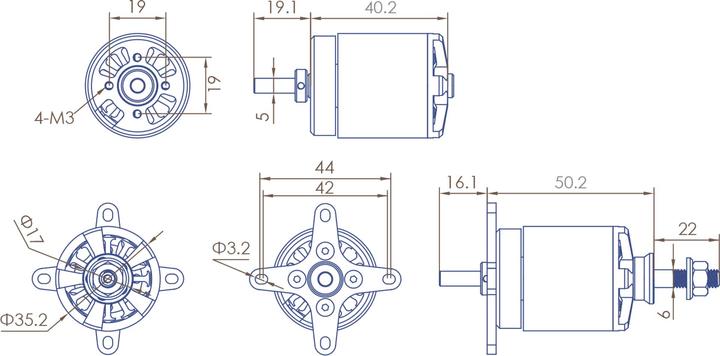 Actual product image Planet-Hobby joker 3542-5,5 v3 940 kv brushless motor