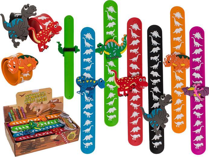 Immagine prodotto Out of the blue Braccialetto a scatto, dinosauri assortiti (21.50 cm, Silicone e PVC)