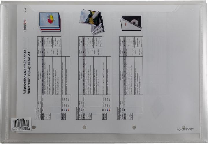 Produktbild Foldersys Doppel-Sichttasche A4 2 Fächer Klappe transparent klar (A4, 1 x)