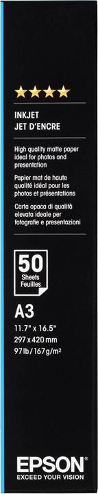 Actual product image Epson Paper Heavy Weight, 50 sheets (167 g/m², A3, 50 x)