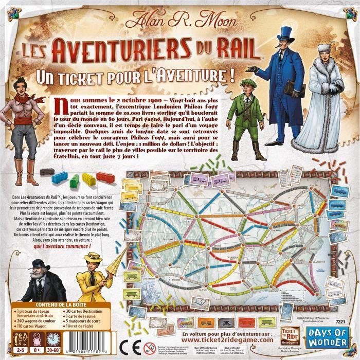 Actual product image Days of Wonder Adventurer Railway USA (French)