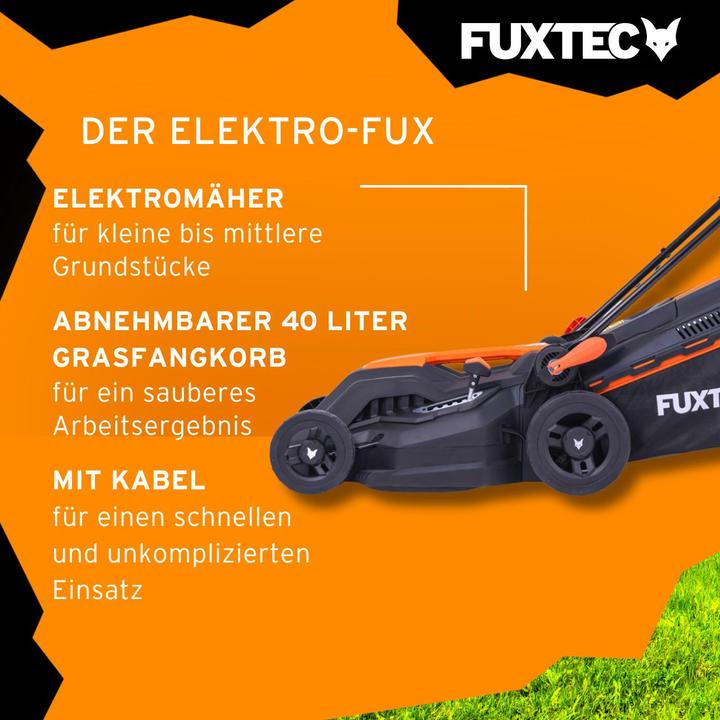 Produktbild Fuxtec Elektro Rasenmäher mit Kabel FX-RME38 (Netzbetrieb)