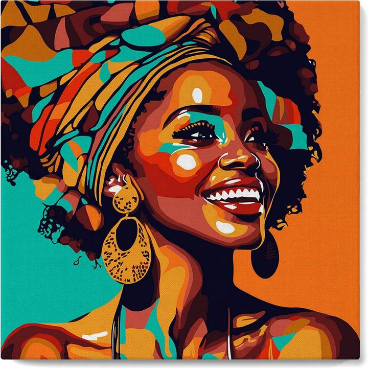 Figured'Art Mini Malen nach Zahlen mit Rahmen - Afrikanische Königin