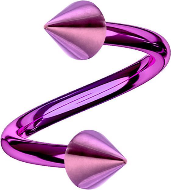 Produktbild Star Piercing Micro Spirale violett mit zwei Cones (ohne Messing, Titan G23)