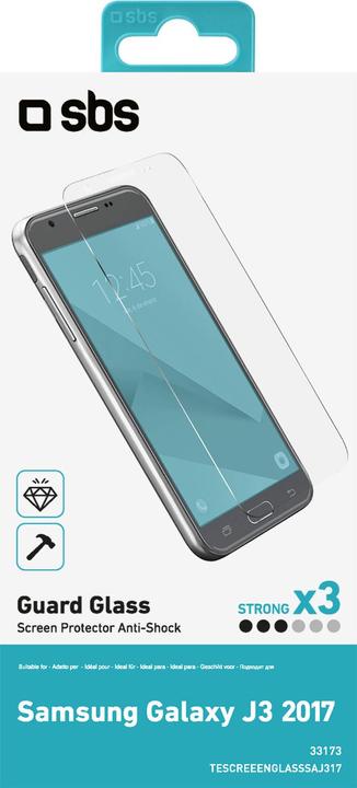 Actual product image SBS Glass screen protector for Samsung Galaxy J3 2017 (1 Piece, Samsung Galaxy J3 (2017))