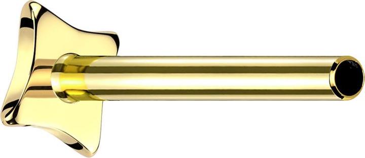Star Piercing Micro Threadless Labret-Stab Quadrat konkav vergoldet (ohne Messing, Titan G23)