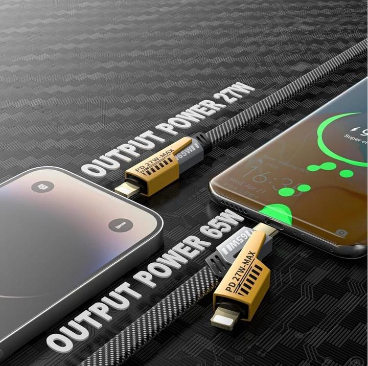 Produktbild Ven-Dens 4-in-1 Flexible & Flip USB-C, Lightning, USB-A 65W, 27W PD Kabel 1.2m (USB 3.2 Gen 1)