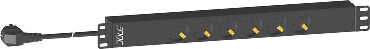 Actual product image Enoc EPU 06 - 2 m - 6 AC outputs - 1.5 mm² - aluminum - plastic - black - 250 (6 x, CEE 7/3, 2 m)