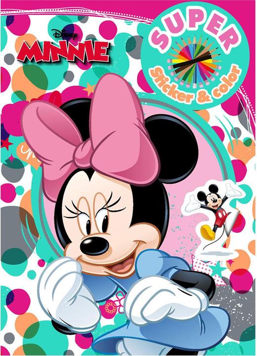 Actual product image Minnie Mouse Super Sticker & Colour colouring book