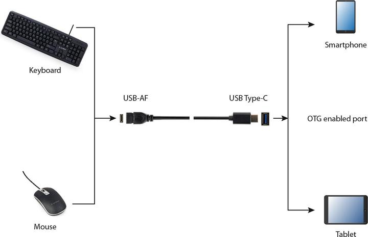 Actual product image Gembird A-OTG-CMAF3-01 USB Type-C USB Type-A Black Cable Interface/Adapter (0.20 m, USB 3.0)
