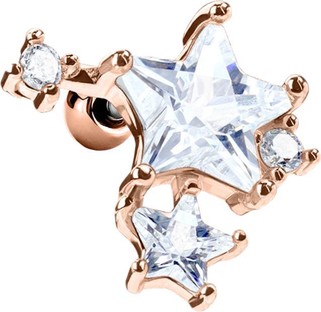 Immagine prodotto Star Piercing Micro Barbell rosegold doppel Sternkristall (Acciaio chirurgico 316L, Ottone)