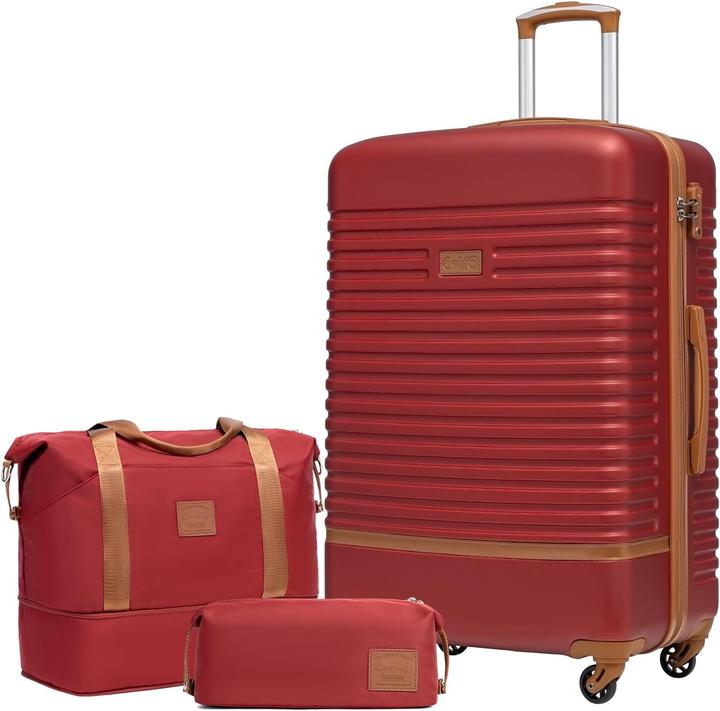 Coolife 3-teiliges Reisegepäck-Set (93 l, Handgepäck (bis 50l), L (90 - 115l))
