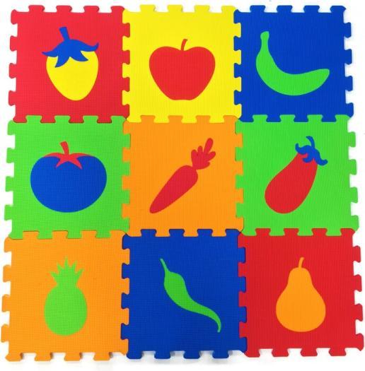 Immagine prodotto Siva Tappeto gioco Puzzle Frutti 7mm 9 pezzi 33x33 cm (33 x 7 x 33 cm)