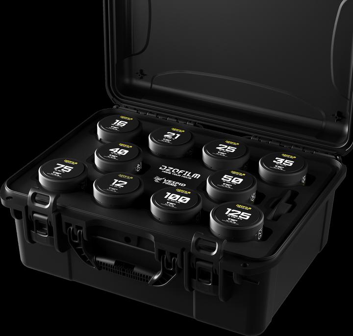 Produktbild Dzofilm Vespid Prime Cine 10-Lens Kit (12/16mm T2.8+21/25/35/40/50/75/100/125mm T2.1(PL+EF mount) (Vollformat)
