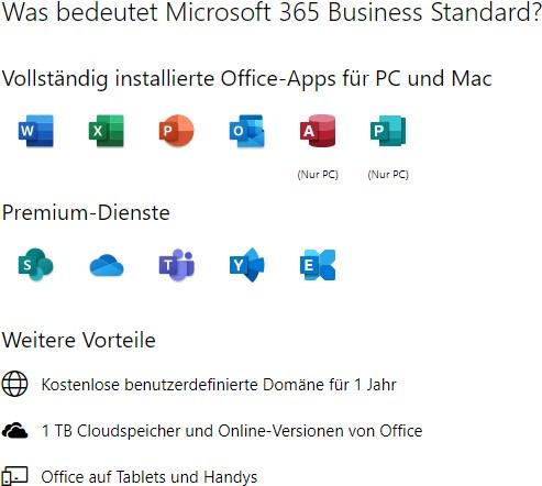 Produktbild Microsoft 365 Business Standard (1 User, 12 Monate)